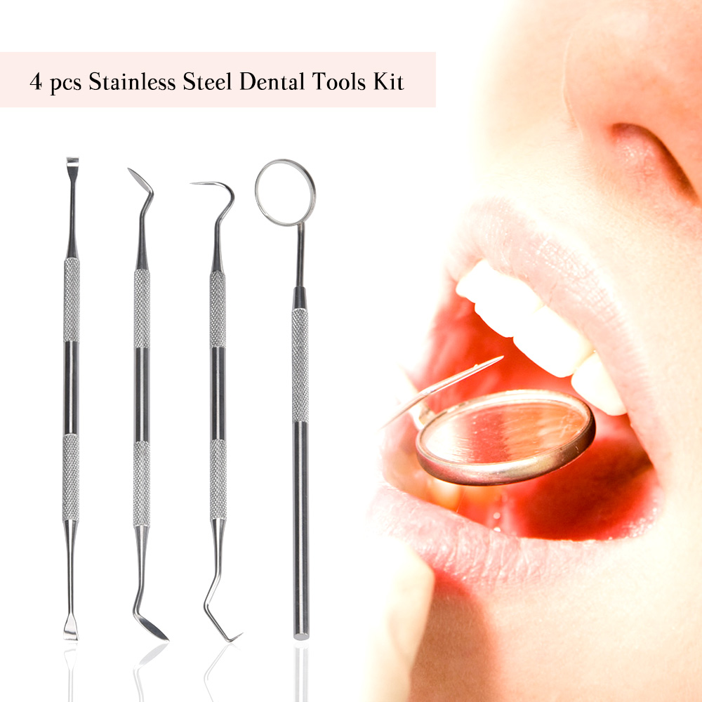 Teeth Whitening Mouthwash - 4 ชิ้นชุด Tartar Scraper Scaler Plaque