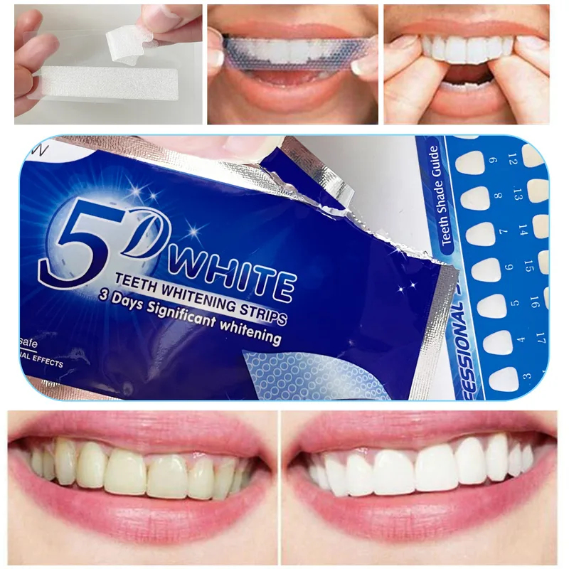 Teeth Whitening Near Me - 1-12 ชิ้น 5D ไวท์เทนนิ่งสติ๊กเกอร์ฟอกฟันขาว เจลฟอกฟันขาว แถบฟอกสีฟันขาว